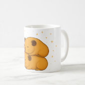 Kawaii sleepy dreamy cozy cartoon hamster moon コーヒーマグカップ (正面右)