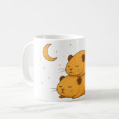 Kawaii sleepy dreamy cozy cartoon hamster moon コーヒーマグカップ (正面左)