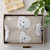  Kawaii Smiling Clouds & Stars on Beige 薄葉紙 (ギフト)