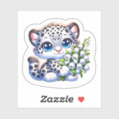 Kawaii Snow Leopard Big Cat Anime Stickers シール (シート)