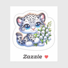 Kawaii Snow Leopard Big Cat Anime Stickers シール
