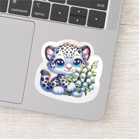 Kawaii Snow Leopard Big Cat Anime Stickers シール (詳細)