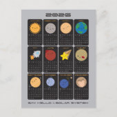 Kawaii Solar System 2026 Calendar ポストカード (正面)