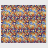 Kawaii Space Bunnies & Donuts Galactic Pattern ラッピングペーパー (フラット)