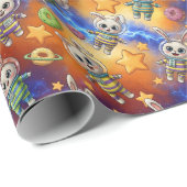 Kawaii Space Bunnies & Donuts Galactic Pattern ラッピングペーパー (ロールコーナー)