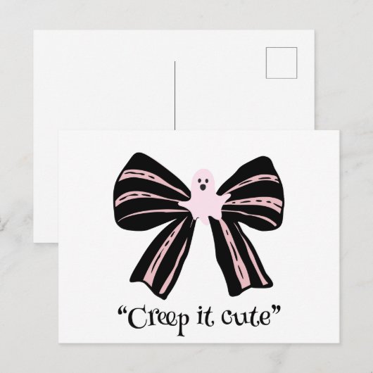 Kawaii Spooky Bow, cute halloween ポストカード (正面/裏面)