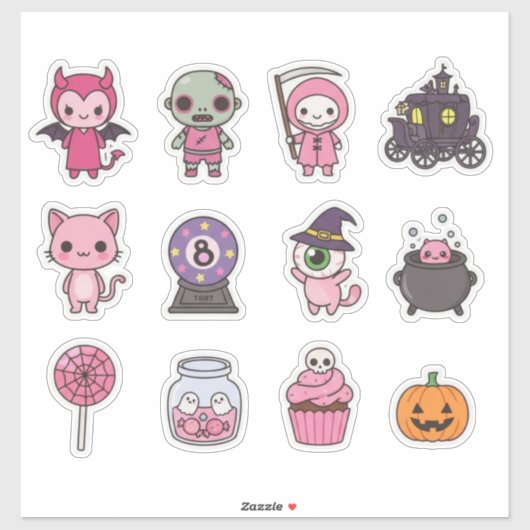 Kawaii Spooky Carriage Sticker Pack シール (シート)