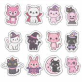 Kawaii Spooky Cat Sticker Pack シール (正面)