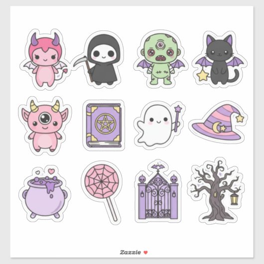 Kawaii Spooky & Cute Halloween Sticker Pack シール (シート)