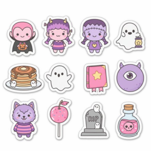 Kawaii Spooky Sweethearts Sticker Pack シール (正面)