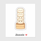 Kawaii Stacked Dumpling Bamboo Steamer シール (シート)