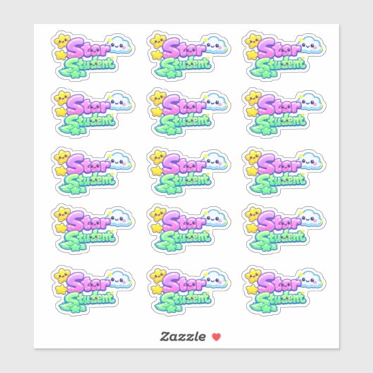 Kawaii Star Student Achievement Cloud Reward  シール (シート)
