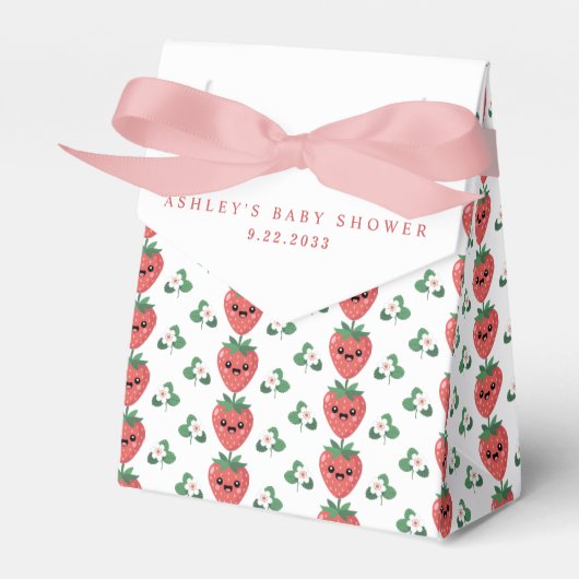 Kawaii Strawberry Baby Shower フェイバーボックス (正面サイド)
