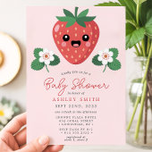 Kawaii Strawberry Baby Shower 招待状