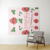 Kawaii Strawberry Baby Shower Backdrop タペストリー (インサイチュ(横))