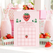 Kawaii Strawberry Baby Shower Bingo Game Card 招待状