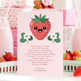 Kawaii Strawberry Baby Shower Thank You Card サンキューカード