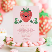Kawaii Strawberry Baby Shower Thank You Card サンキューカード