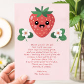 Kawaii Strawberry Baby Shower Thank You Card サンキューカード