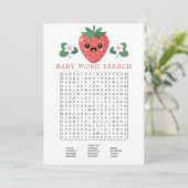 Kawaii Strawberry Baby Shower Word Search Game 招待状 (スタンド正面)