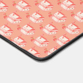 Kawaii Strawberry Milk Carton - Cute Aesthetic Art デスクマット (コーナー)