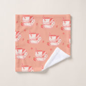 Kawaii Strawberry Milk Carton - Cute Aesthetic Art バスタオルセット (ウォッシュタオル)