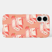 Kawaii Strawberry Milk Carton - Cute Aesthetic Art Case-Mate iPhoneケース (裏面 (横))