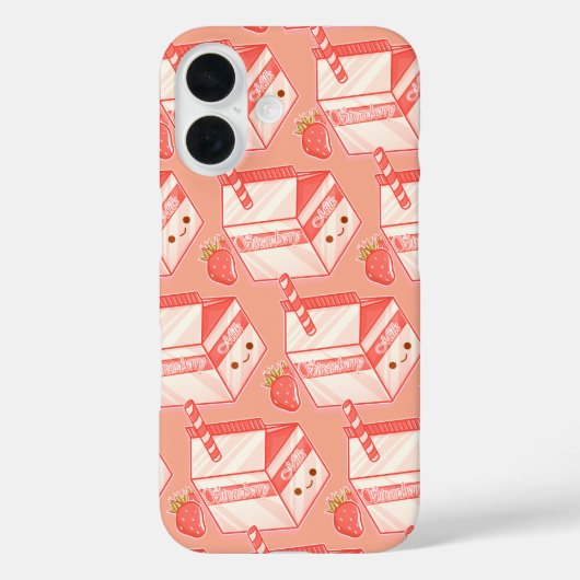 Kawaii Strawberry Milk Carton - Cute Aesthetic Art Case-Mate iPhoneケース (裏面)