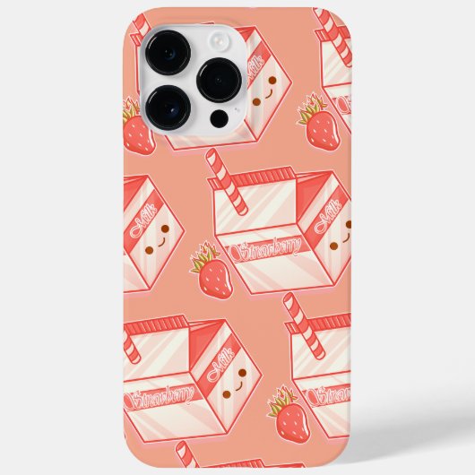 Kawaii Strawberry Milk Carton - Cute Aesthetic Art Case-Mate iPhoneケース (裏面)