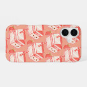 Kawaii Strawberry Milk Carton - Cute Aesthetic Art iPhone 16ケース (裏面横)
