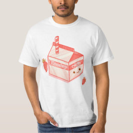 Kawaii Strawberry Milk Carton - Cute Aesthetic Art Tシャツ
