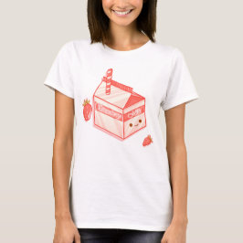 Kawaii Strawberry Milk Carton - Cute Aesthetic Art Tシャツ