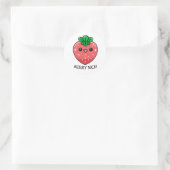 Kawaii Strawberry Motivation Personalizable ラウンドシール (バッグ)