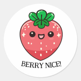 Kawaii Strawberry Motivation Personalizable ラウンドシール
