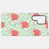 Kawaii Strawberry Picnic Pattern Samsung Galaxyケース (裏面横)