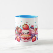 Kawaii Strawberry Sweets and Ice Cream Friends マグカップ (中央)