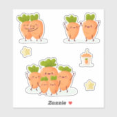 Kawaii-style fun carrots set シール (シート)