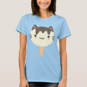 Kawaii Summer Ice Lolly Popsicle Cat Tシャツ (正面)