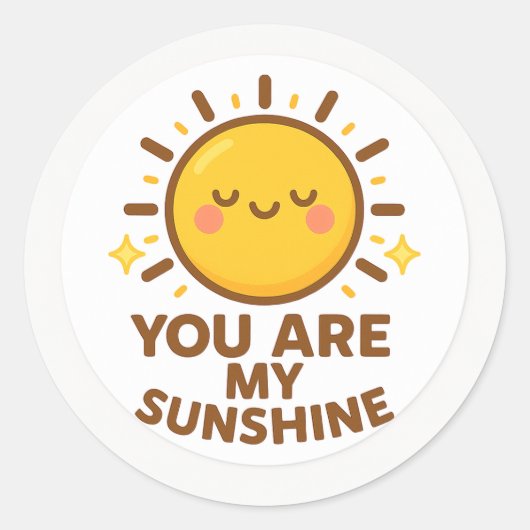 Kawaii Sunshine Sticker ラウンドシール (正面)