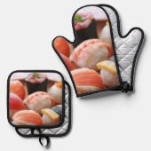 Kawaii Sushi Pair – Cute & Cozy Kitchen Style 鍋つかみ&鍋敷きセット (正面/裏面)