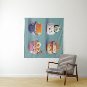 Kawaii Sushi & Ramen Crew タペストリー (インサイチュ(横))