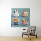 Kawaii Sushi & Ramen Crew タペストリー (インサイチュ)