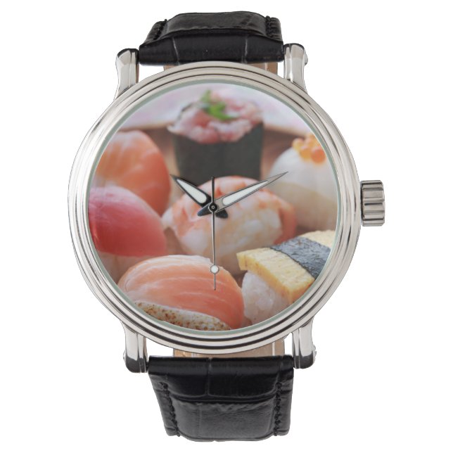 Kawaii Sushi Watch – Sweet Nigiri Delight 腕時計 (正面)