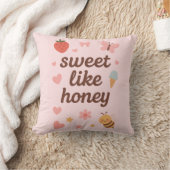 Kawaii Sweet Girl Pink Bee Aesthetic – Cute Design クッション (ブランケット)