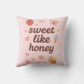 Kawaii Sweet Girl Pink Bee Aesthetic – Cute Design クッション (裏面)