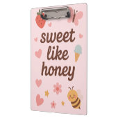 Kawaii Sweet Girl Pink Bee Aesthetic – Cute Design クリップボード (左)