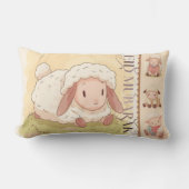Kawaii Sweet Sheep "Eid Mubarak" Throw Pillow ランバークッション (正面)