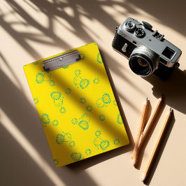 Kawaii Teal Lions & Sunshine – Cute Pattern クリップボード