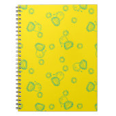 Kawaii Teal Lions & Sunshine – Cute Pattern ノートブック (正面)