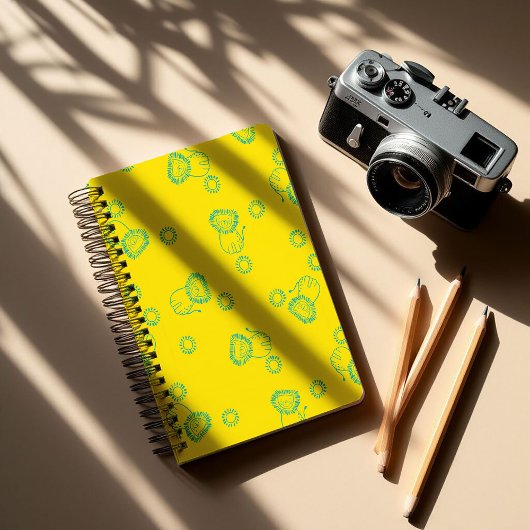 Kawaii Teal Lions & Sunshine – Cute Pattern プランナー手帳